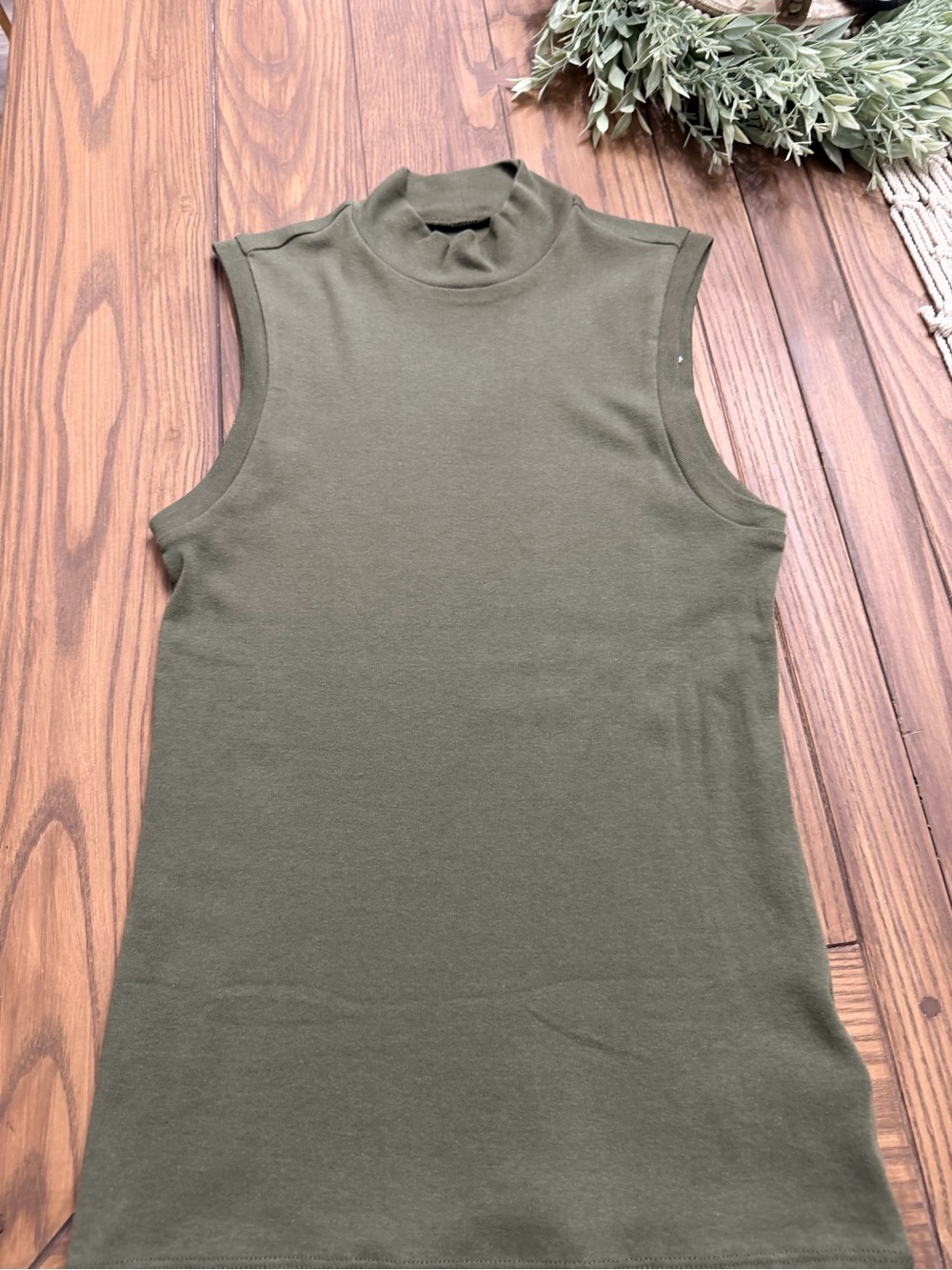 5 For $50 Sleeveless Mock Neck Tank Top - Olive